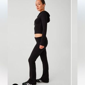 Frankies Bikinis Fleur Cloud Knit Low Rise Pant in Black